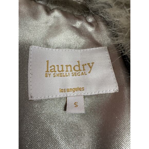 Laundry by Shelli Segal Faux Fur Coat Brown Gray Long Sleeve Small Hook Eye - Picture 15 of 16